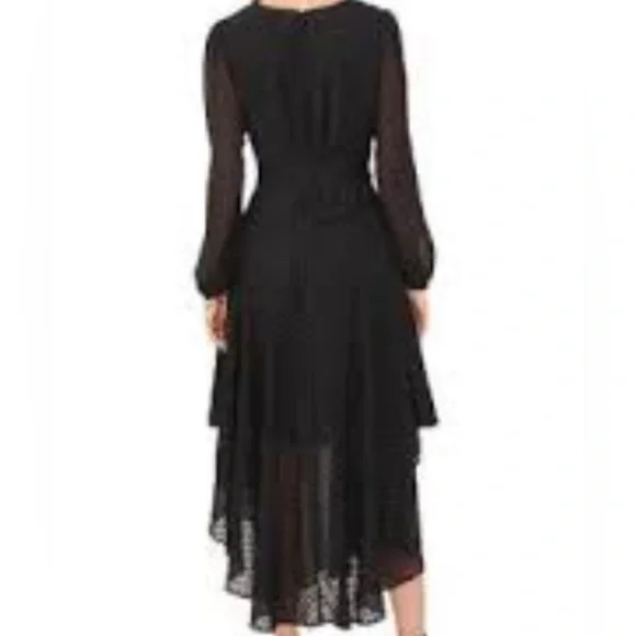 MSK Black Chiffon Dot Pattern Maxi Dress - Size XL - EUC - Only Worn Once - Picture 2 of 10